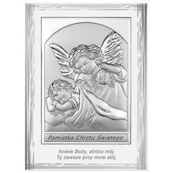 Obrazek srebrny Anioł Stróż Pamiątka Chrztu 6669SF